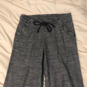 Blue linen pants with blue tie • Jolt • 1